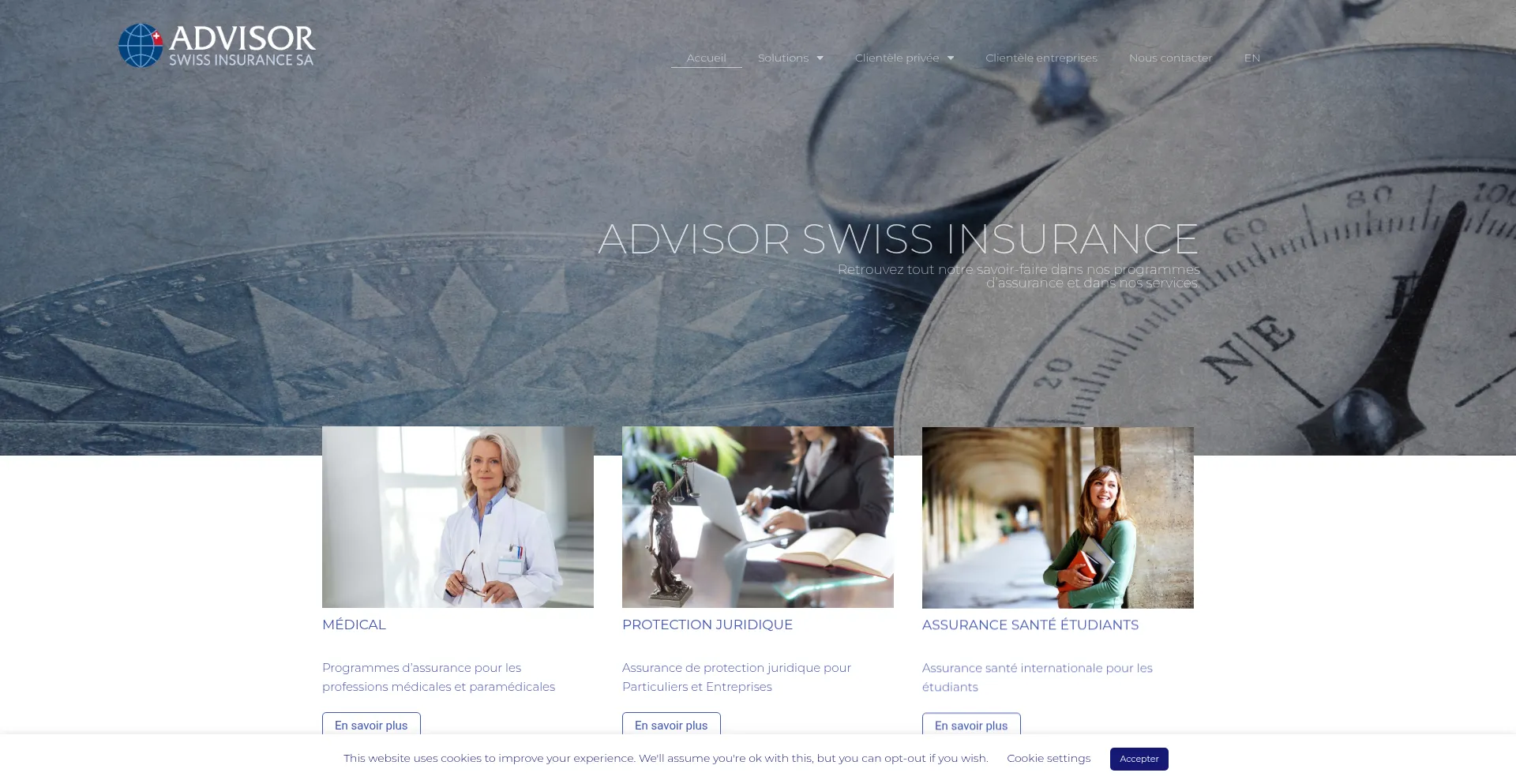 Website screenshot of Advisor-swiss.com