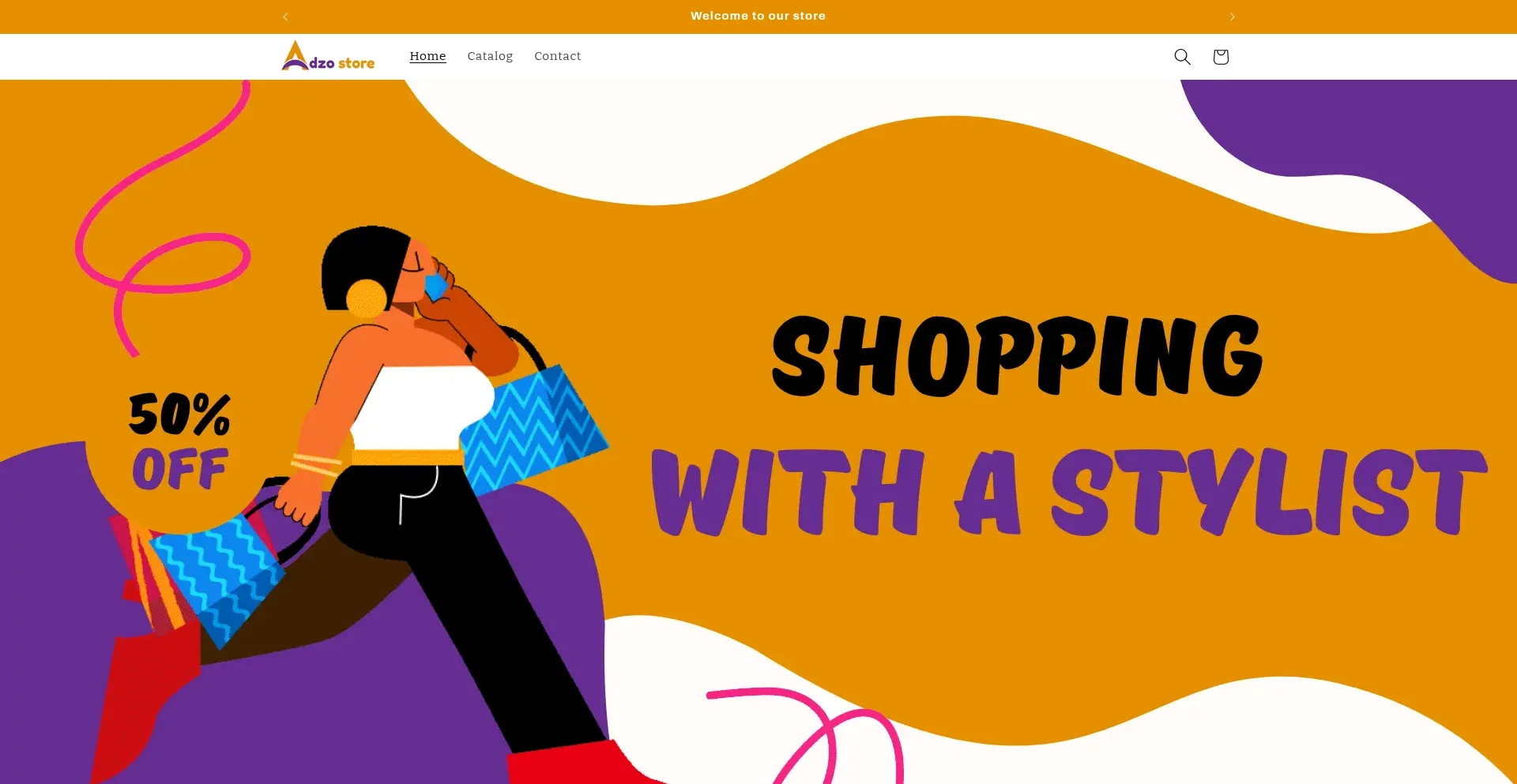 Website screenshot of Adzo.store