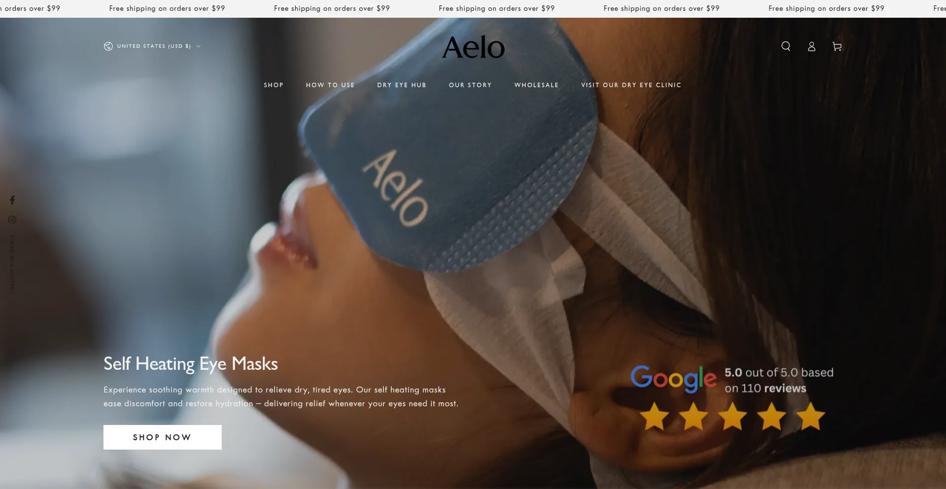 Website screenshot of Aelo.com.au