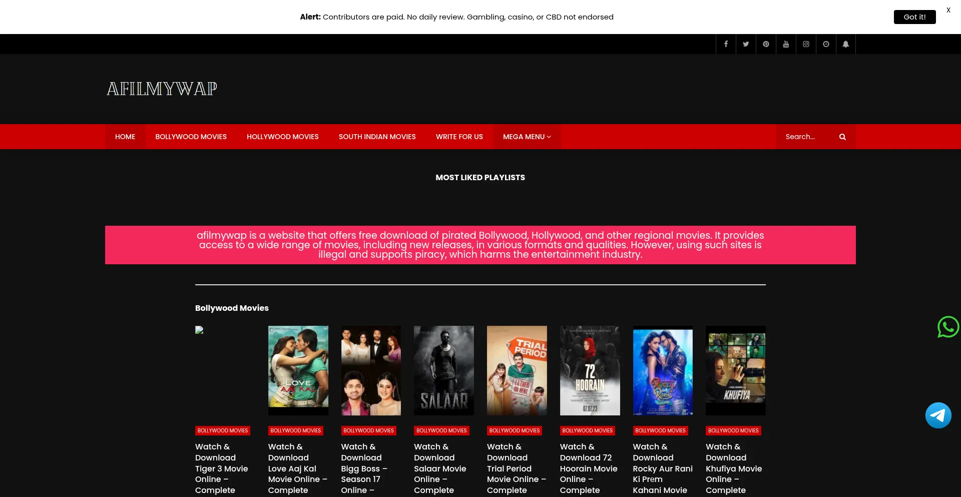 Afilmywap.com.in Screenshot