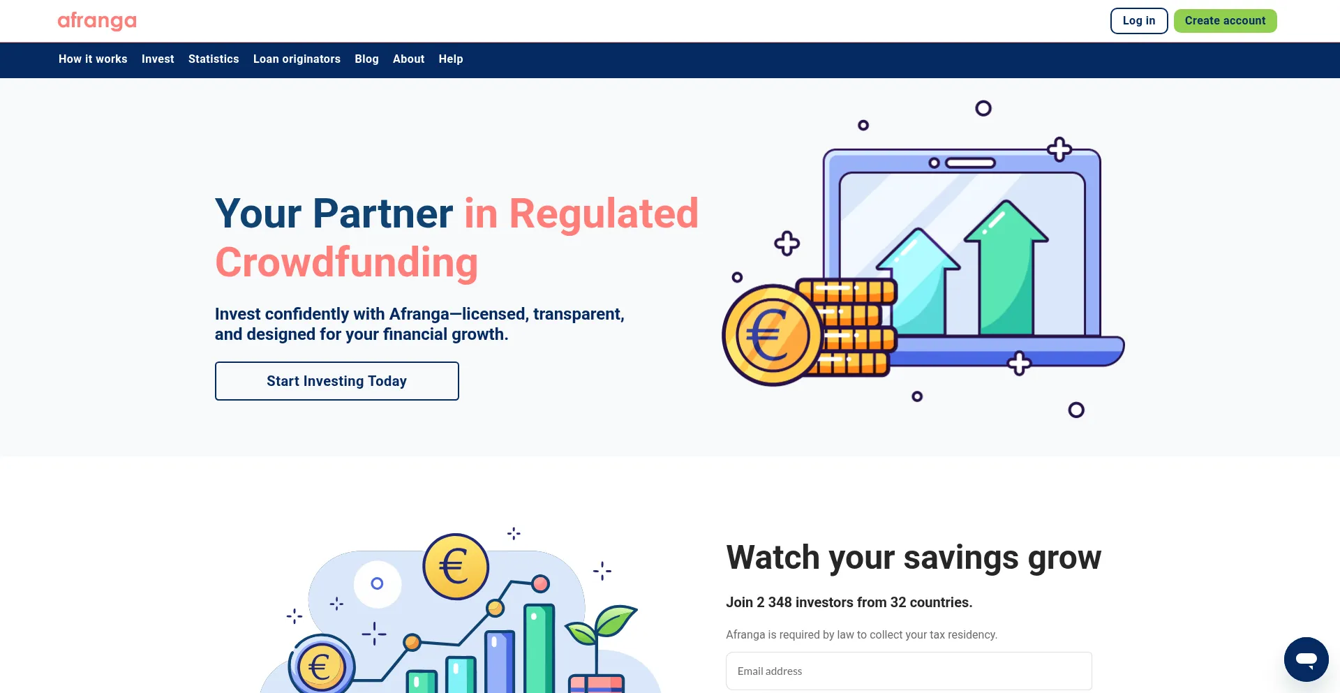 Website screenshot of Afranga.com