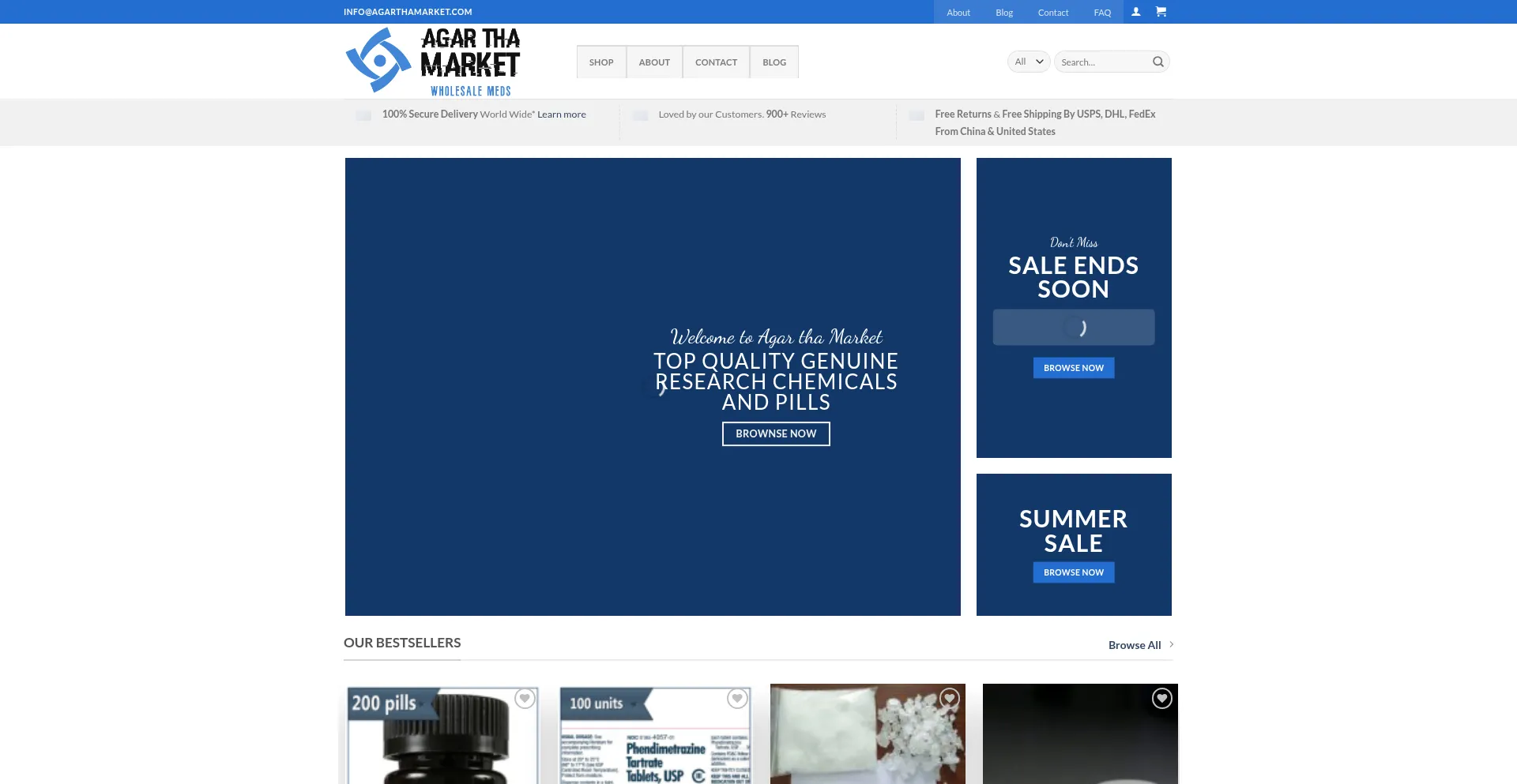 Website screenshot of Agarthamarket.com