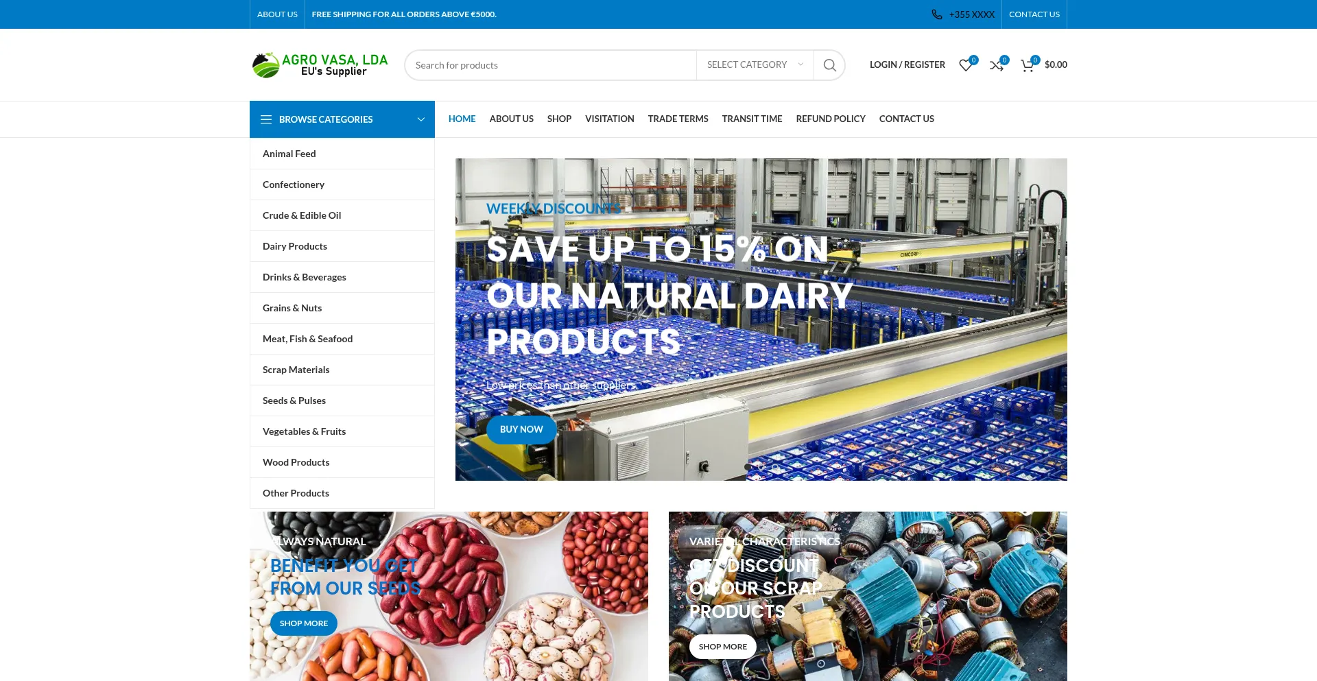 Website screenshot of Agrovasalda.com
