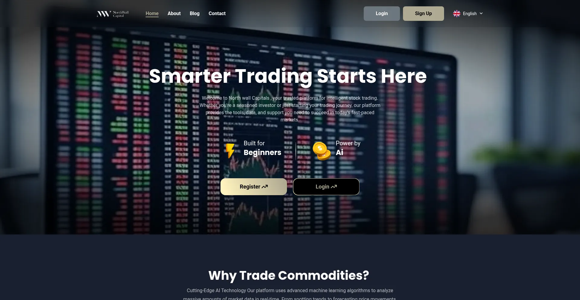Website screenshot of Ai.northwallcapitals.io