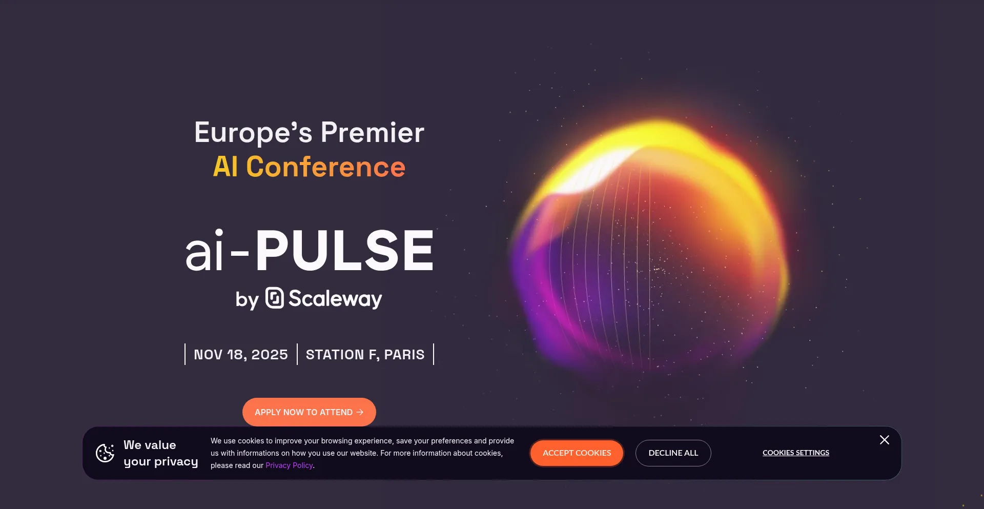 Website screenshot of Ai-pulse.eu