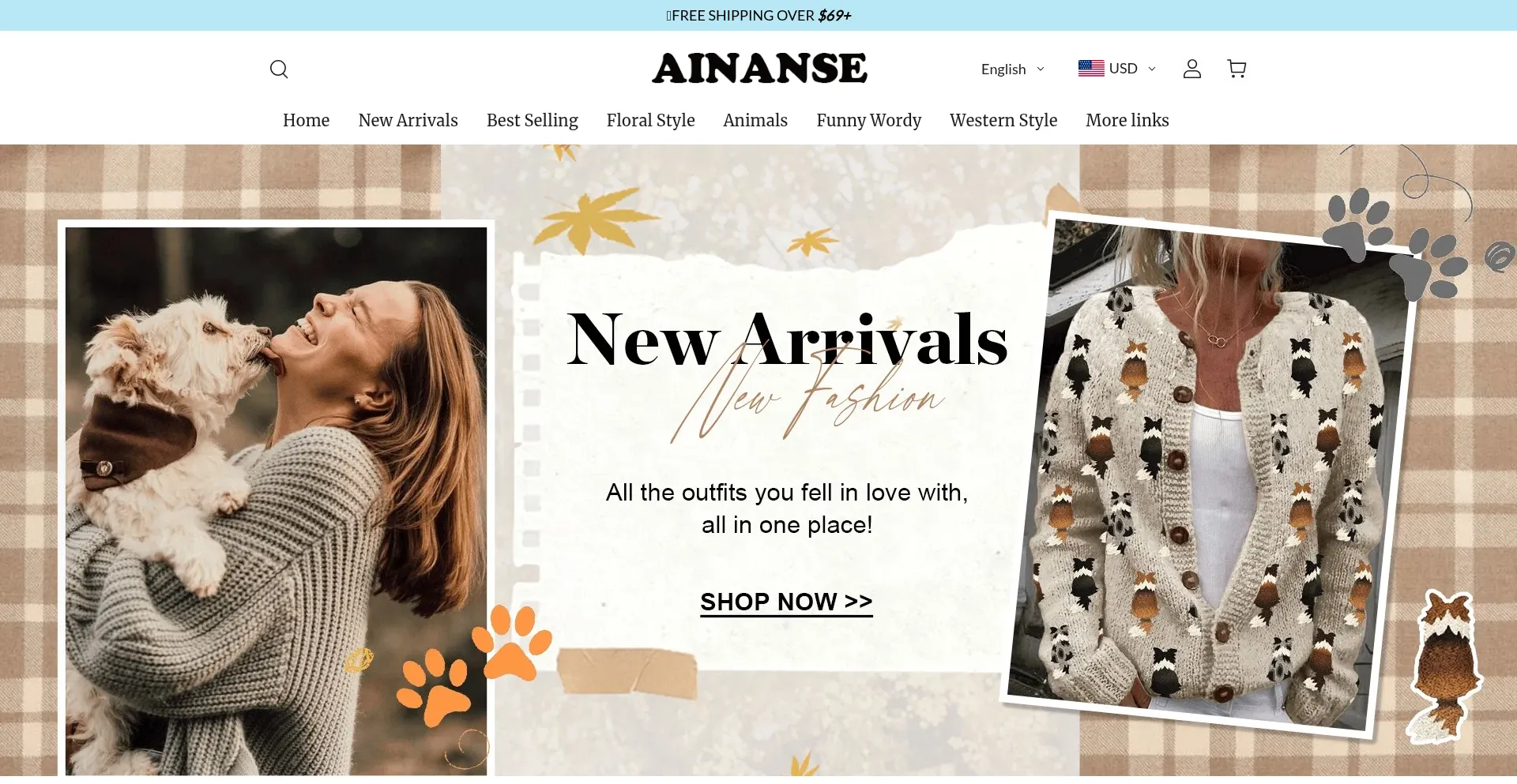 Website screenshot of Ainanse.com