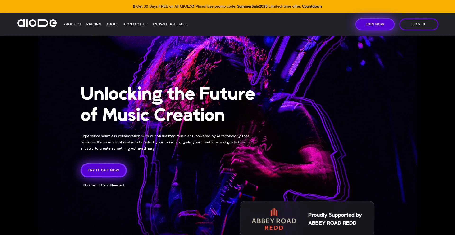 Website screenshot of Aiode.com