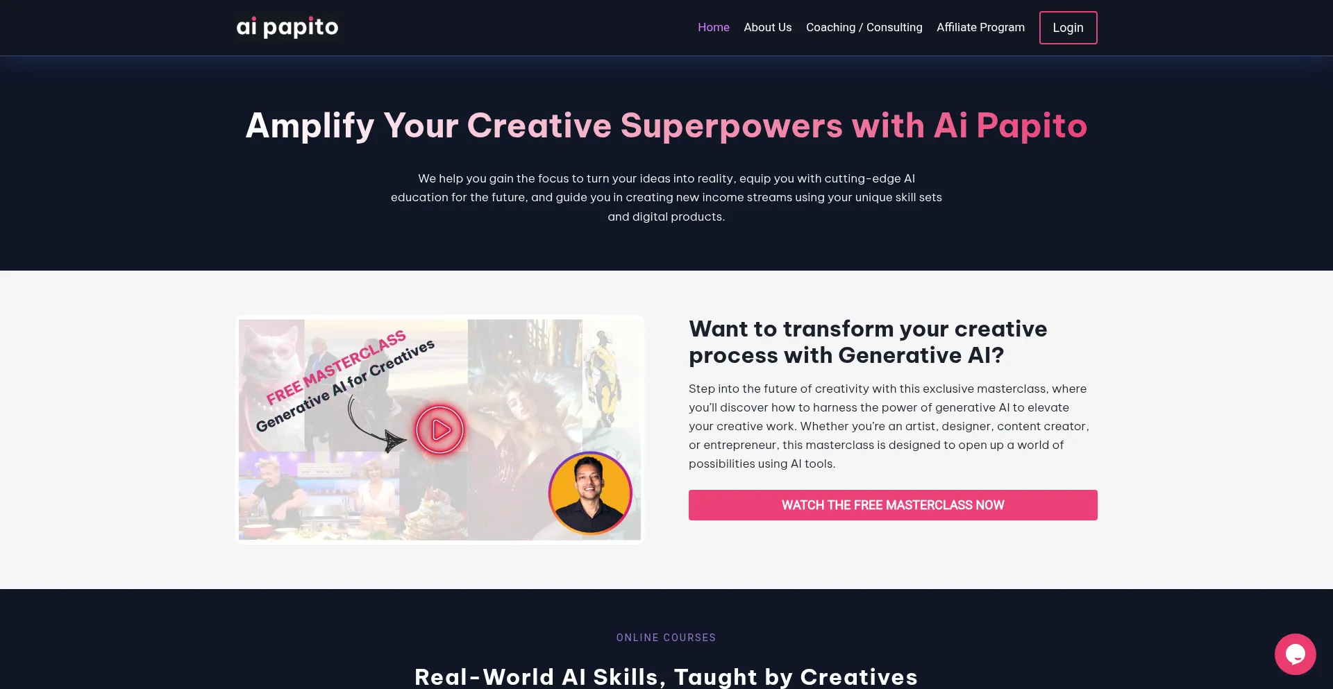 Website screenshot of Aipapito.com
