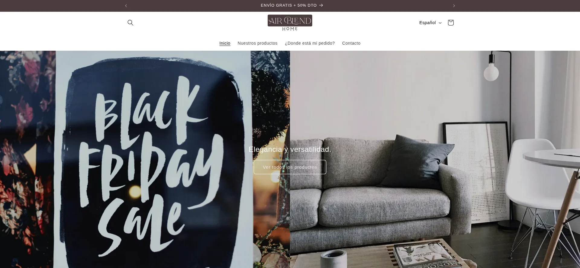 Website screenshot of Airblend-home.com