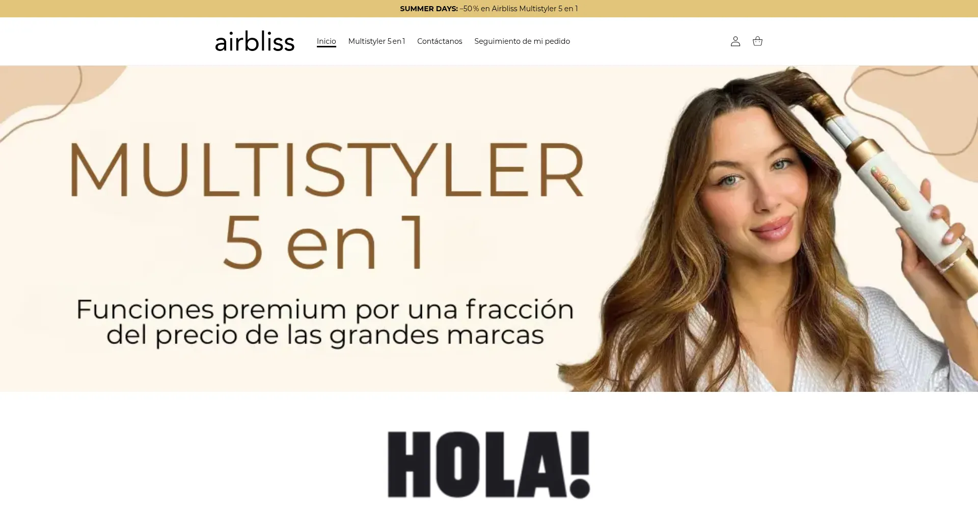 Website screenshot of Airbliss.es