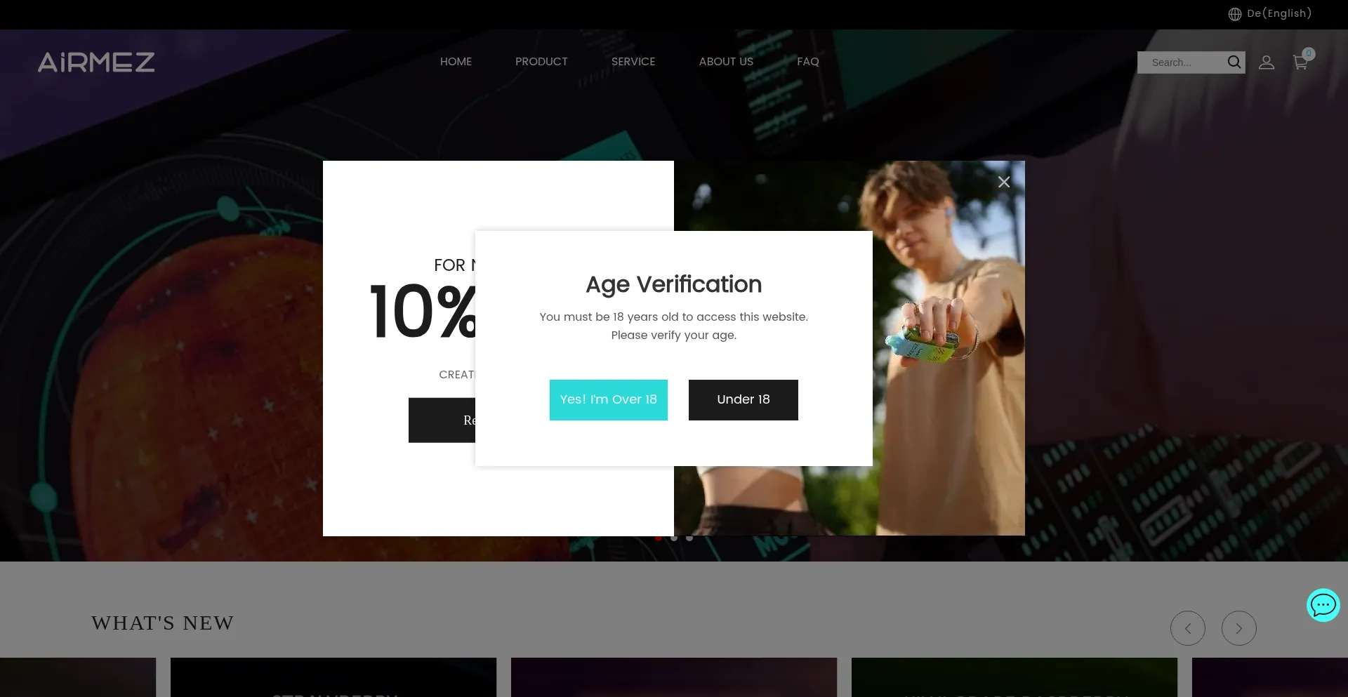 Website screenshot of Airmezvape.com