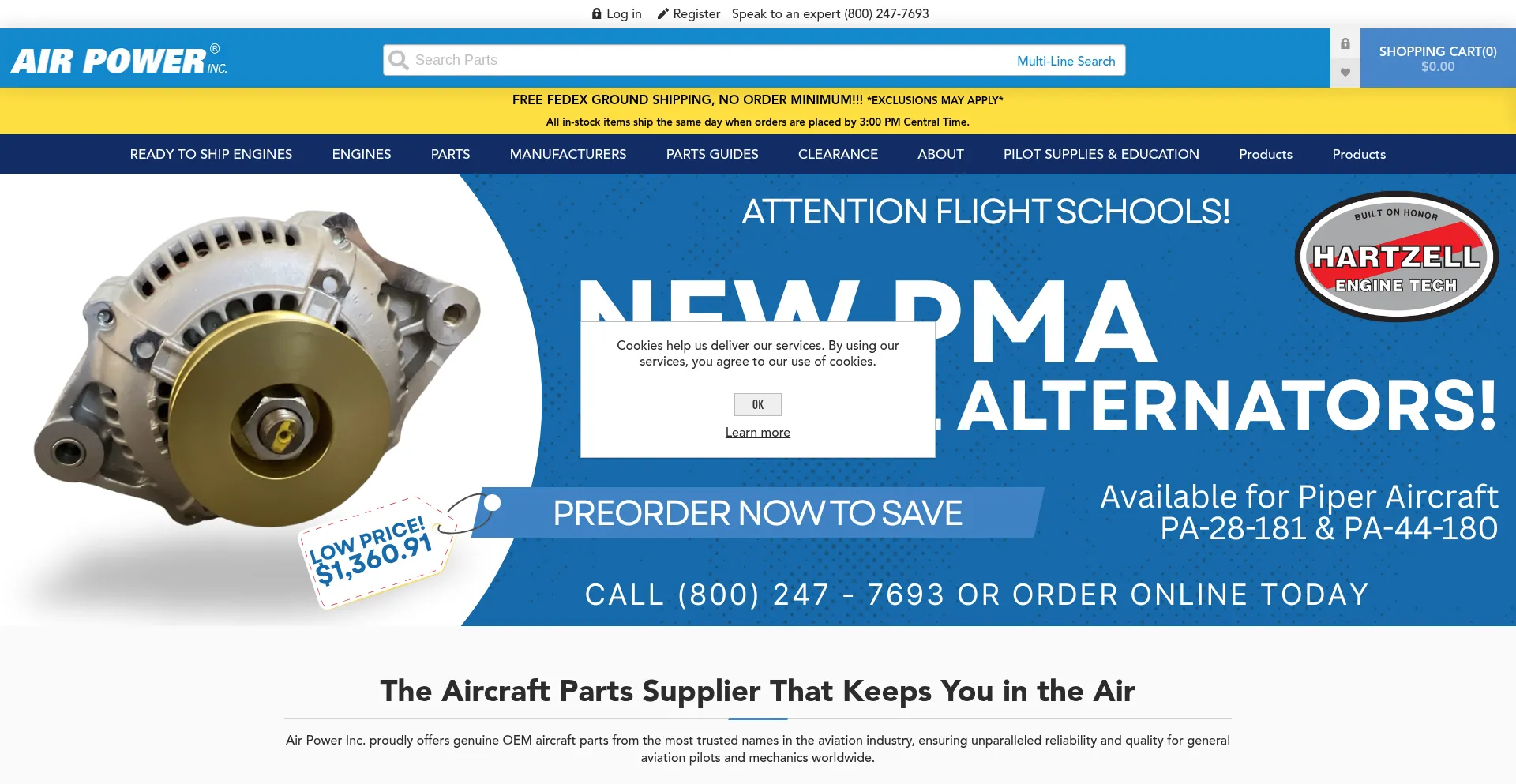 Website screenshot of Airpowerinc.com