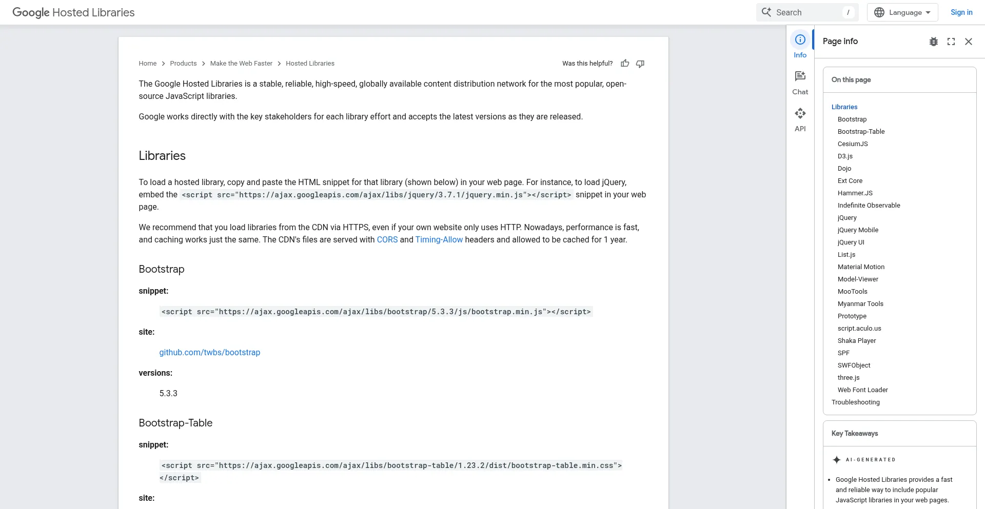 Website screenshot of Ajax.googleapis.com