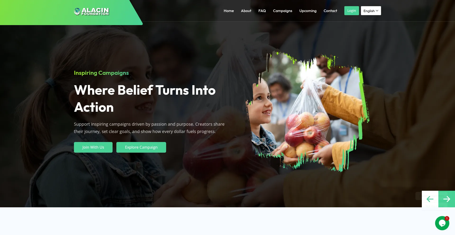 Website screenshot of Alacinfoundation.org