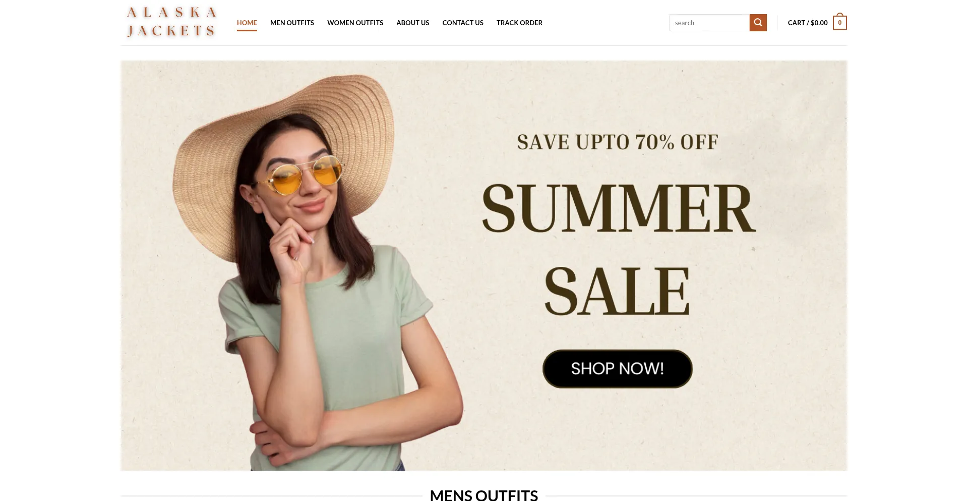 Website screenshot of Alaskajackets.com