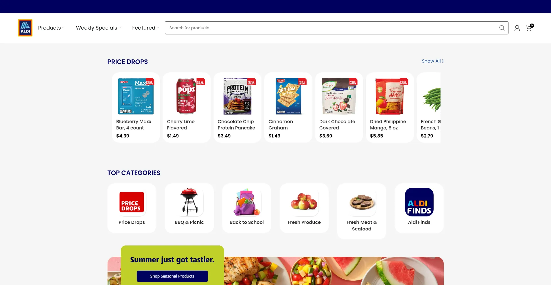 Website screenshot of Aldi.basaltglow.shop