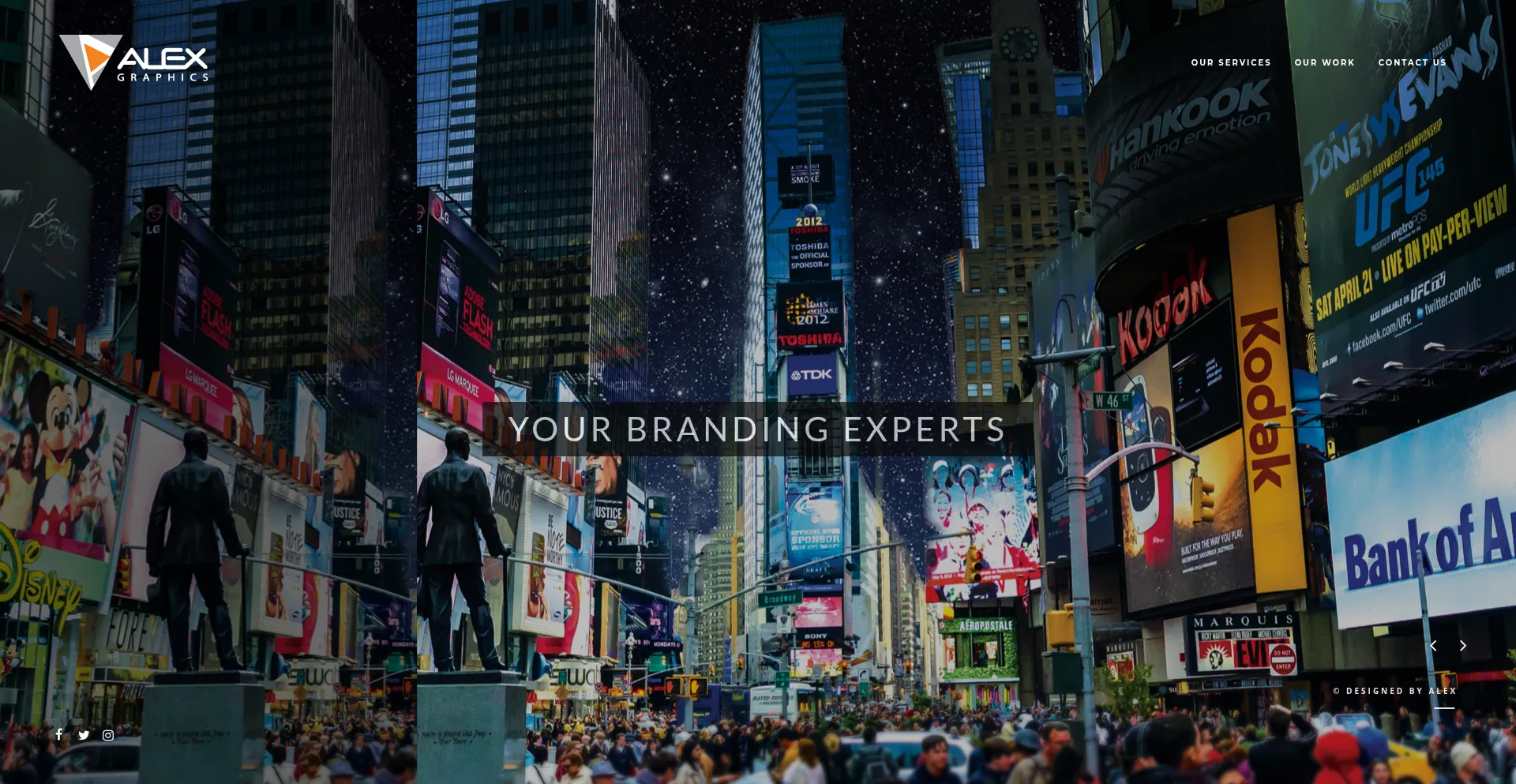 Website screenshot of Alexgraphics.com