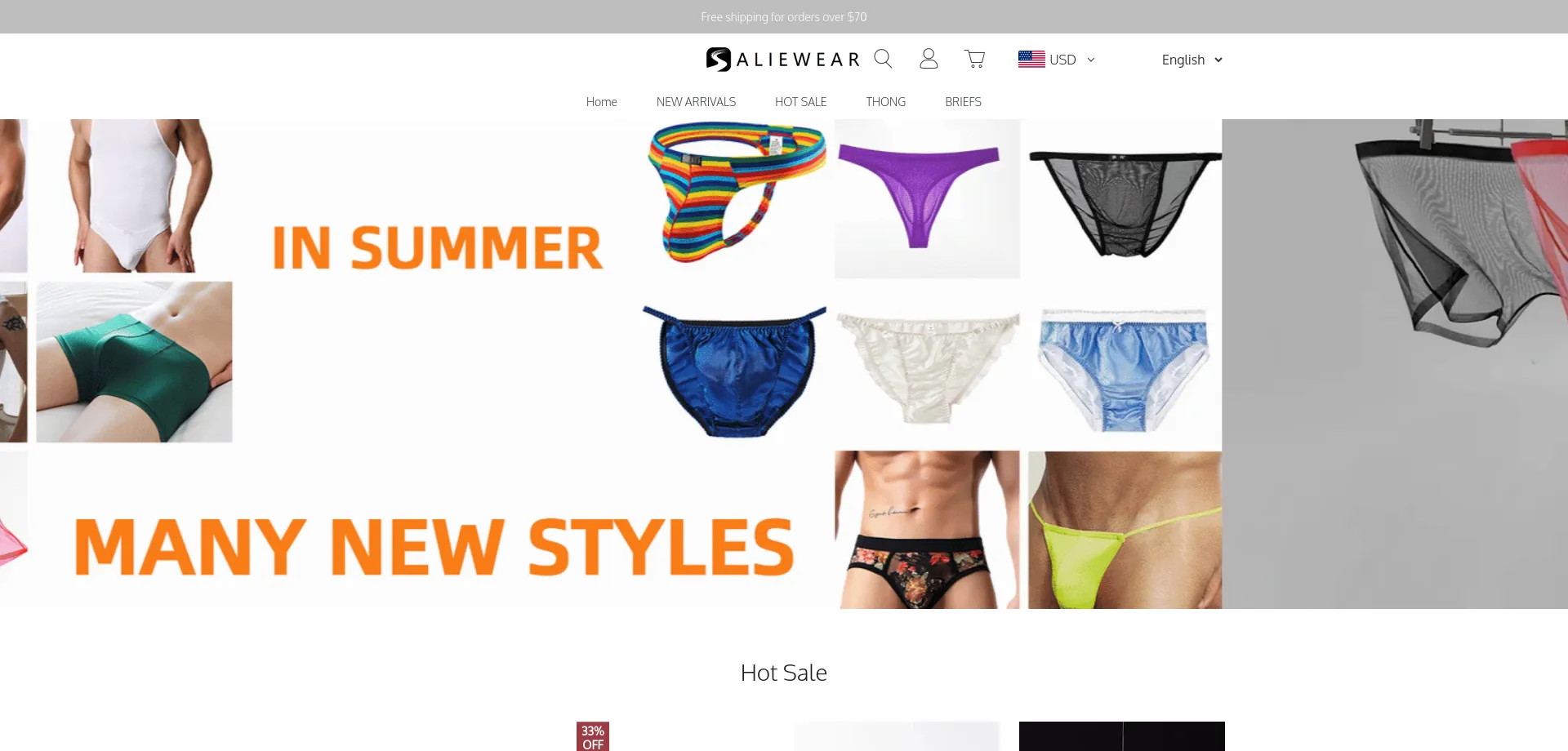 Website screenshot of Aliewear.com