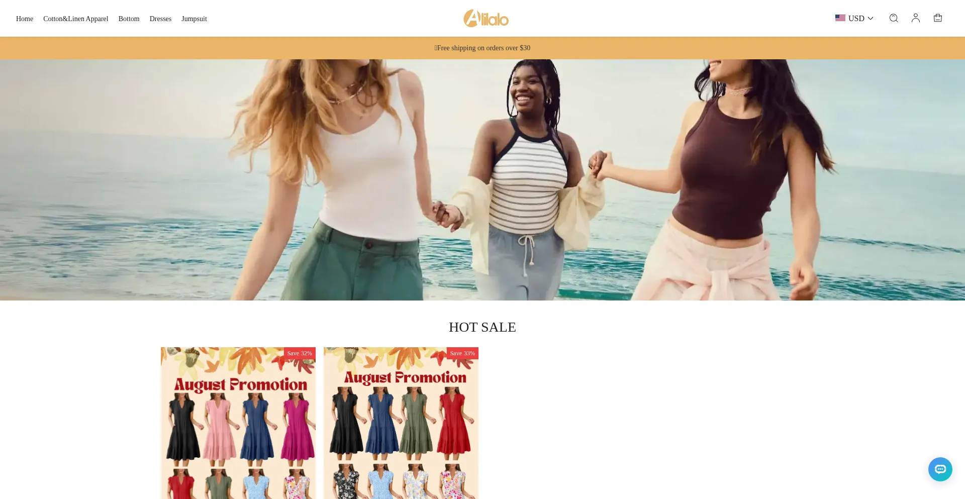 Website screenshot of Alilalo.com
