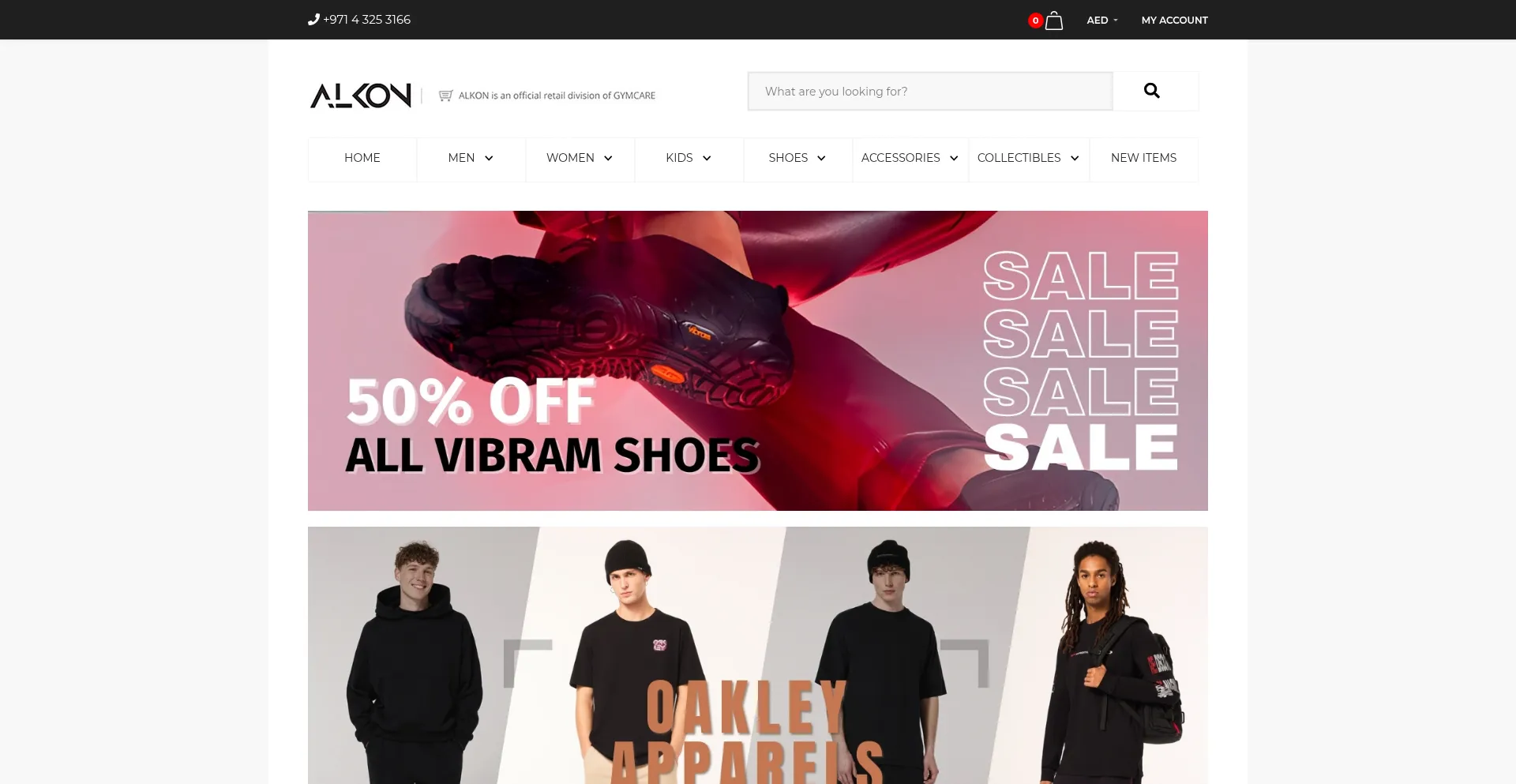 Website screenshot of Alkon.ae