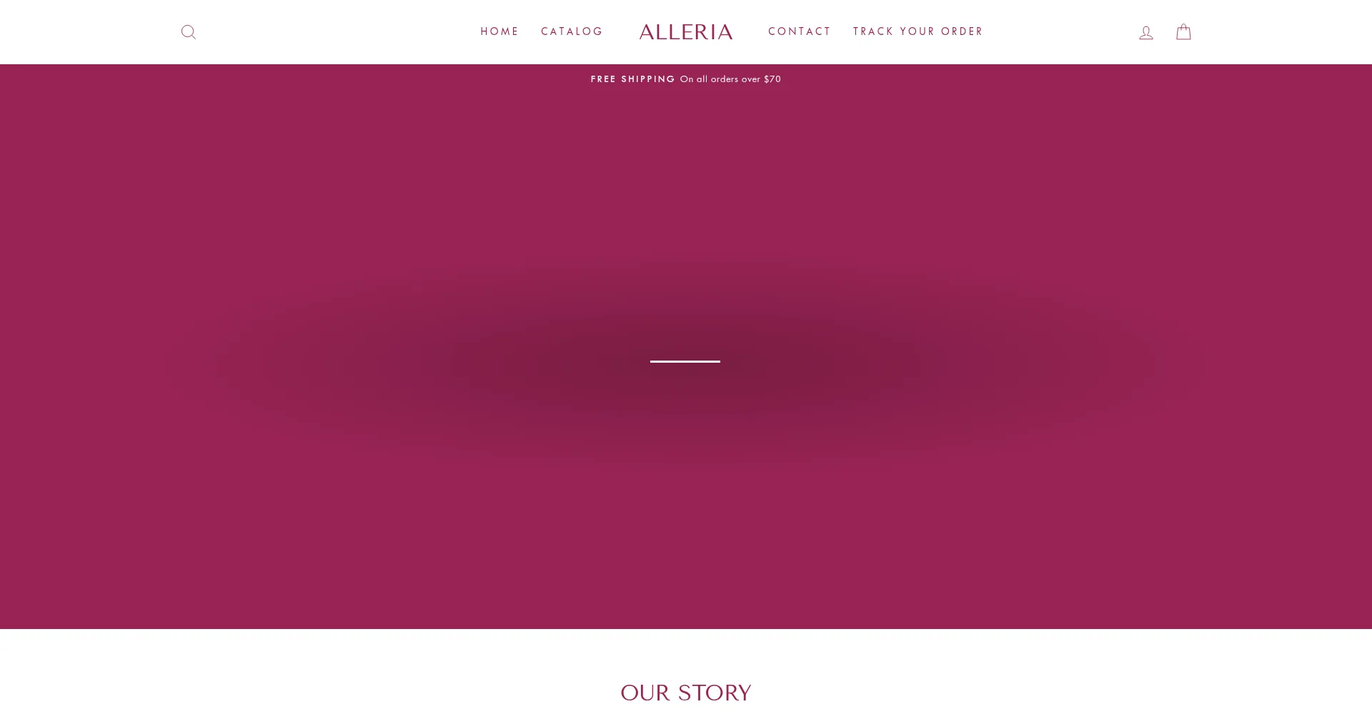 Website screenshot of Alleria.co