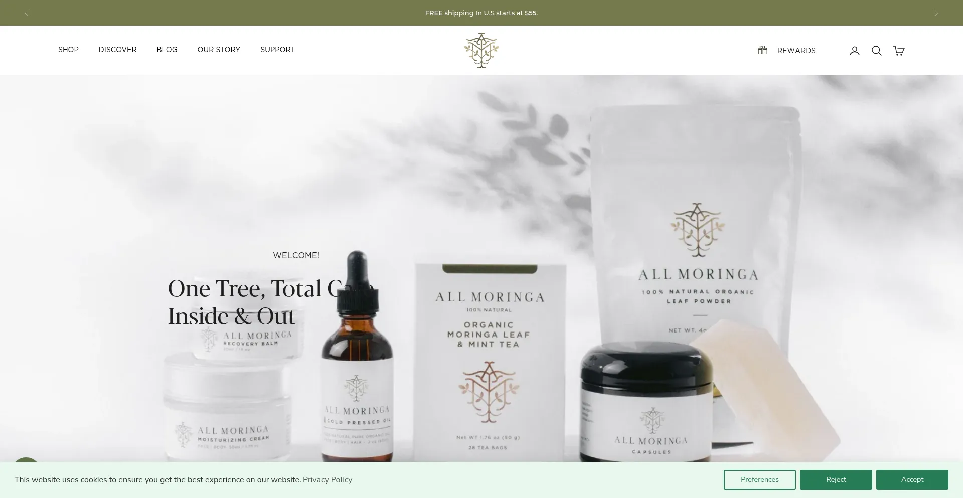 Allmoringatree.com Screenshot