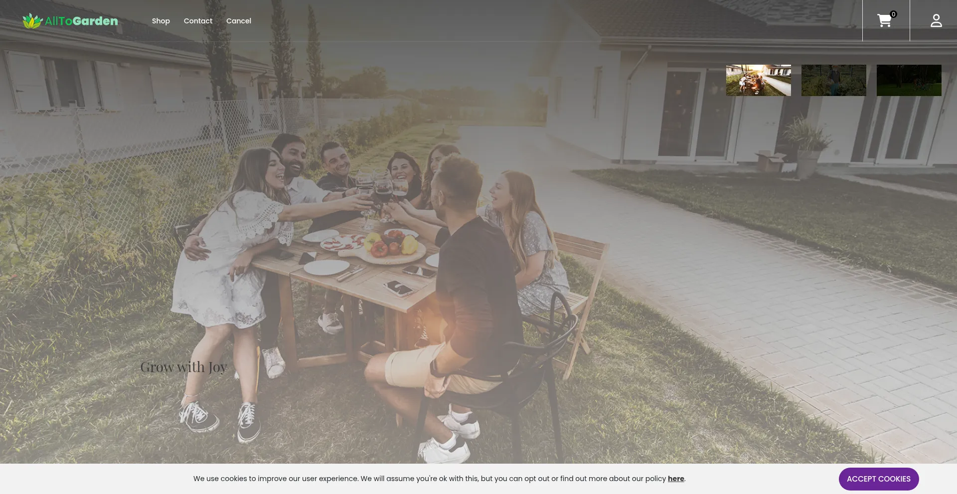 Website screenshot of Alltogarden.com