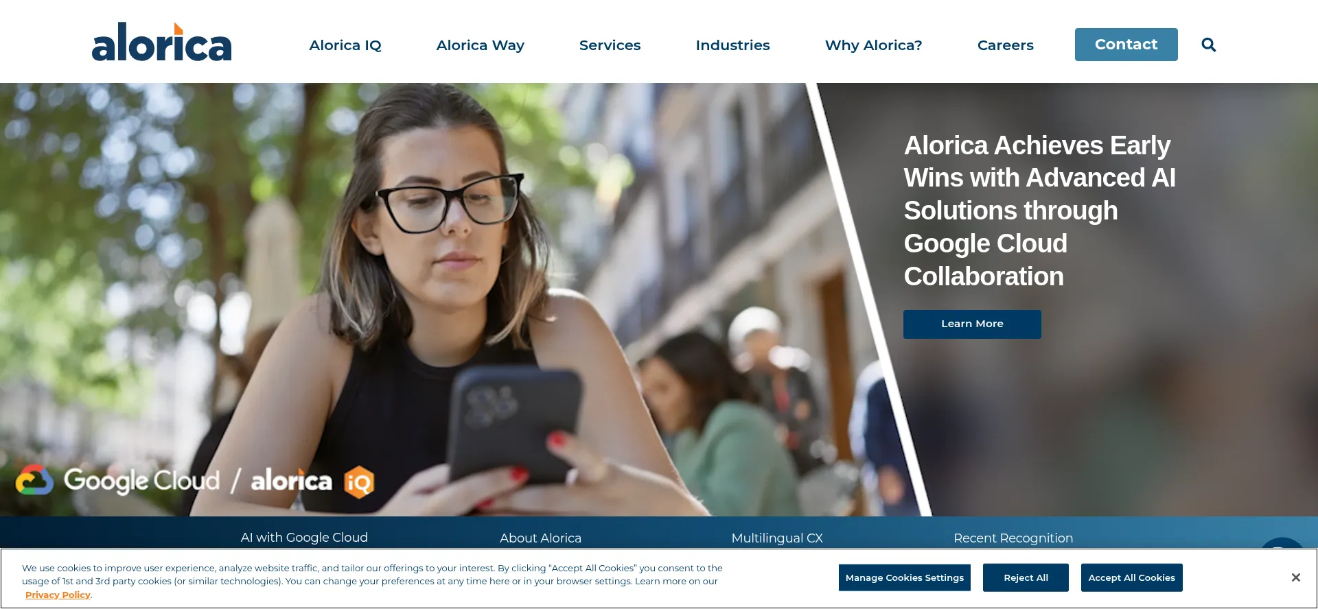 Website screenshot of Alorica.com