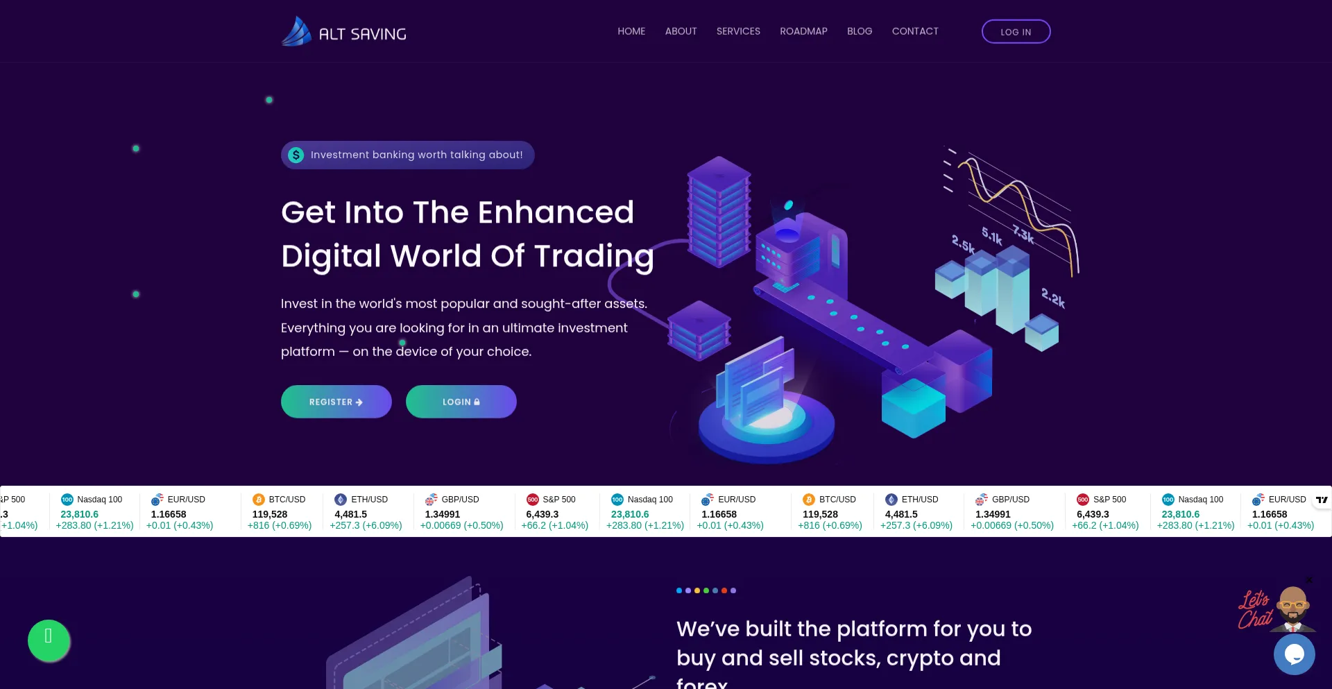 Website screenshot of Altsaving.com