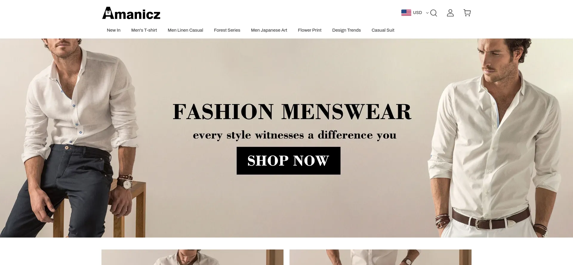 Website screenshot of Amanicz.com