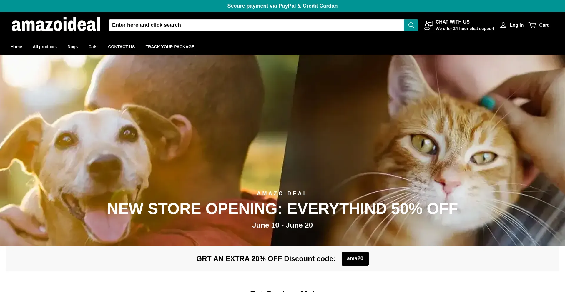 Website screenshot of Amazoideal.com