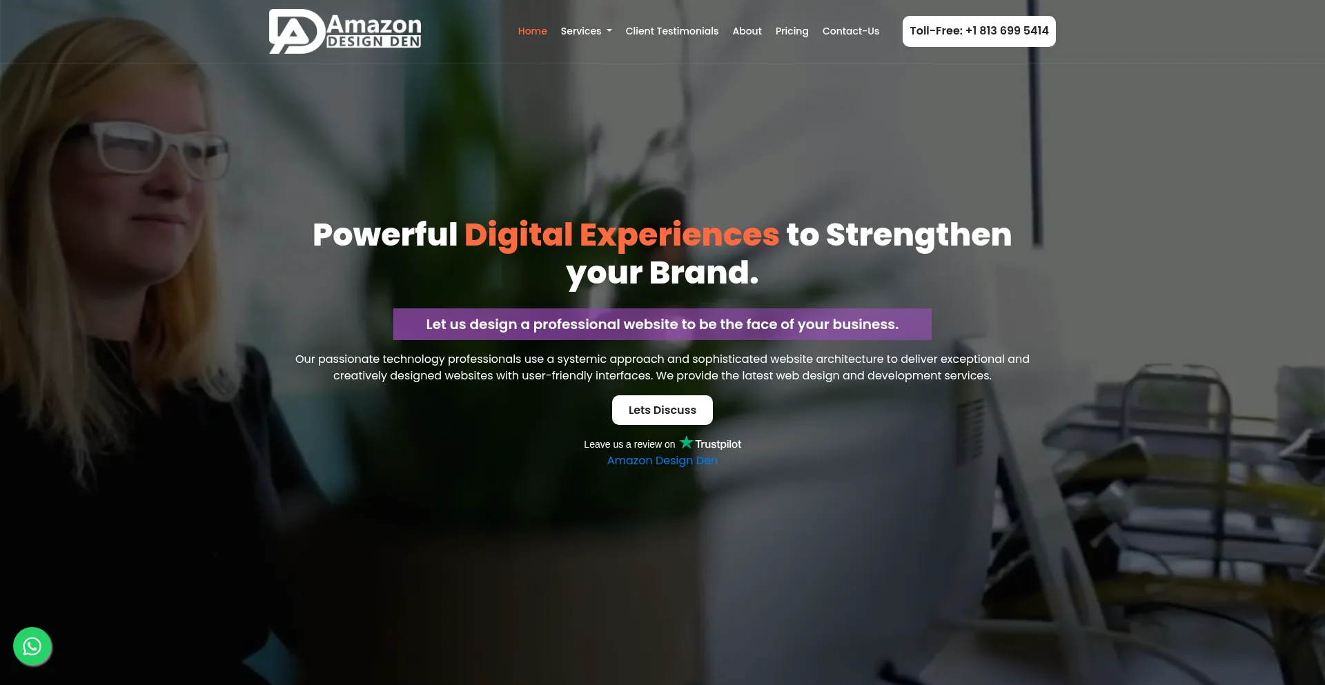 Website screenshot of Amazondesignden.com