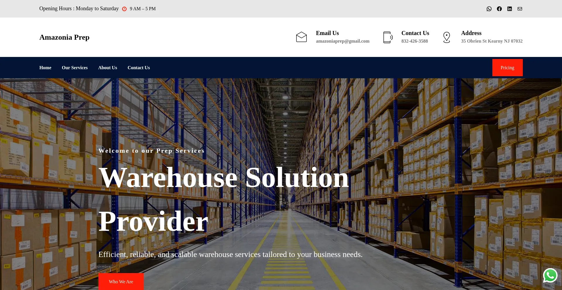 Website screenshot of Amazoniaprep.com