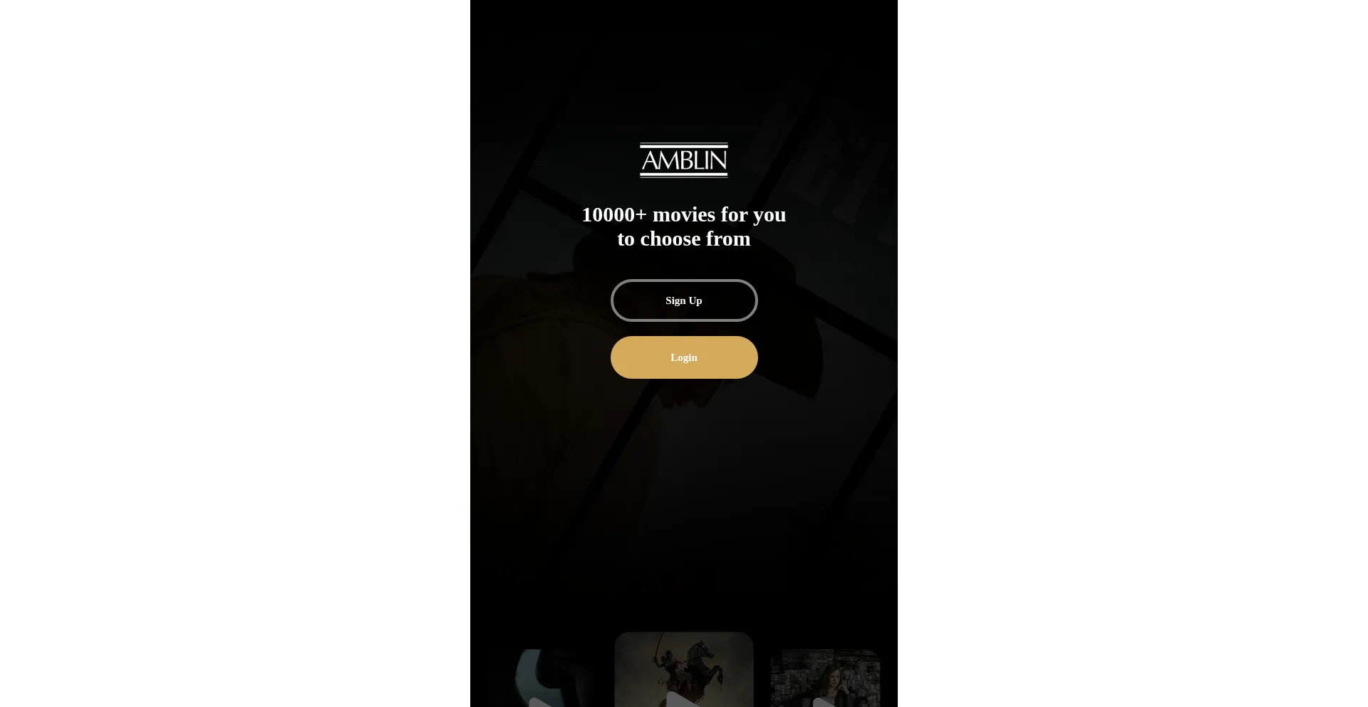 Website screenshot of Amblinsvip.com