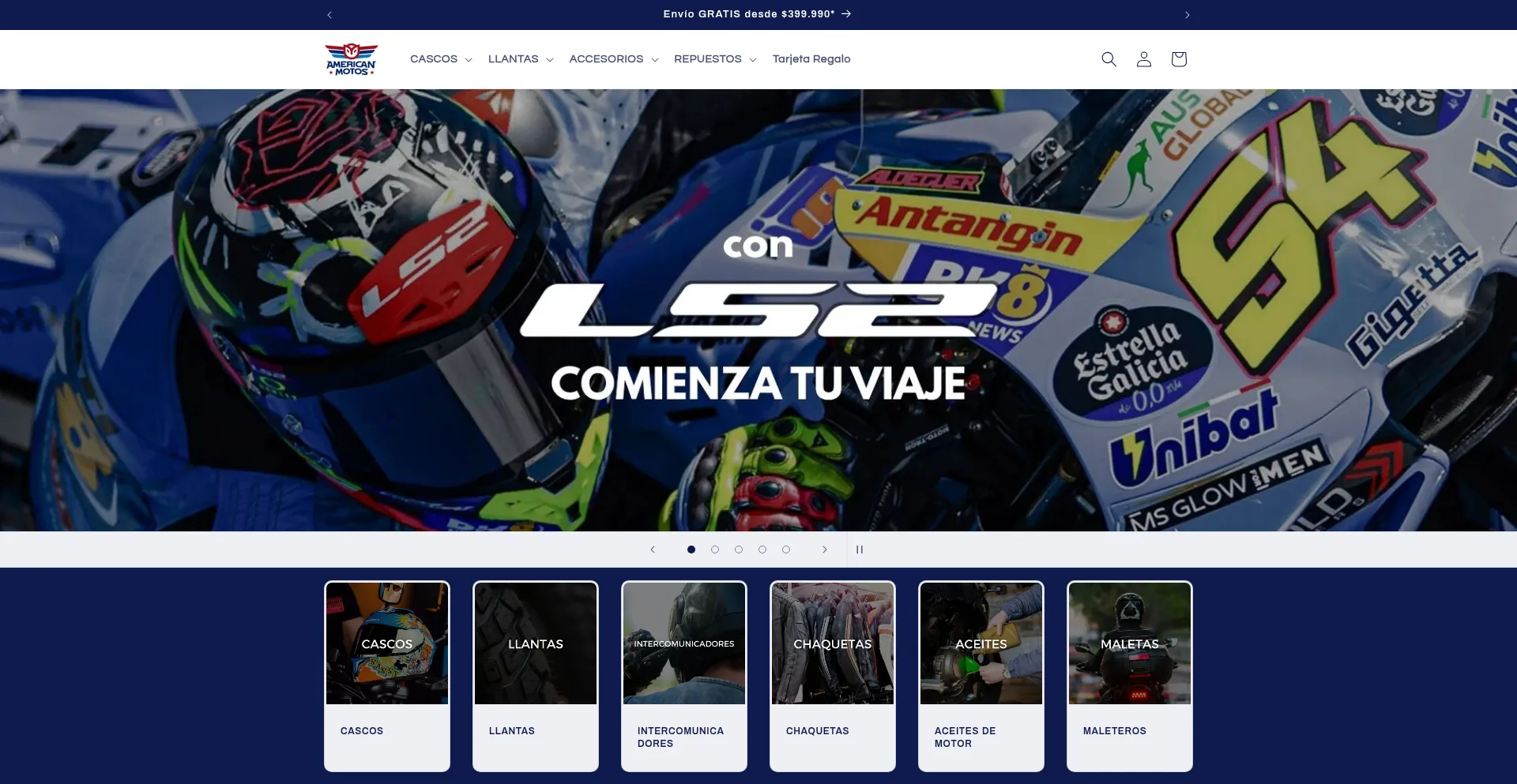 Website screenshot of Americanmotos.com