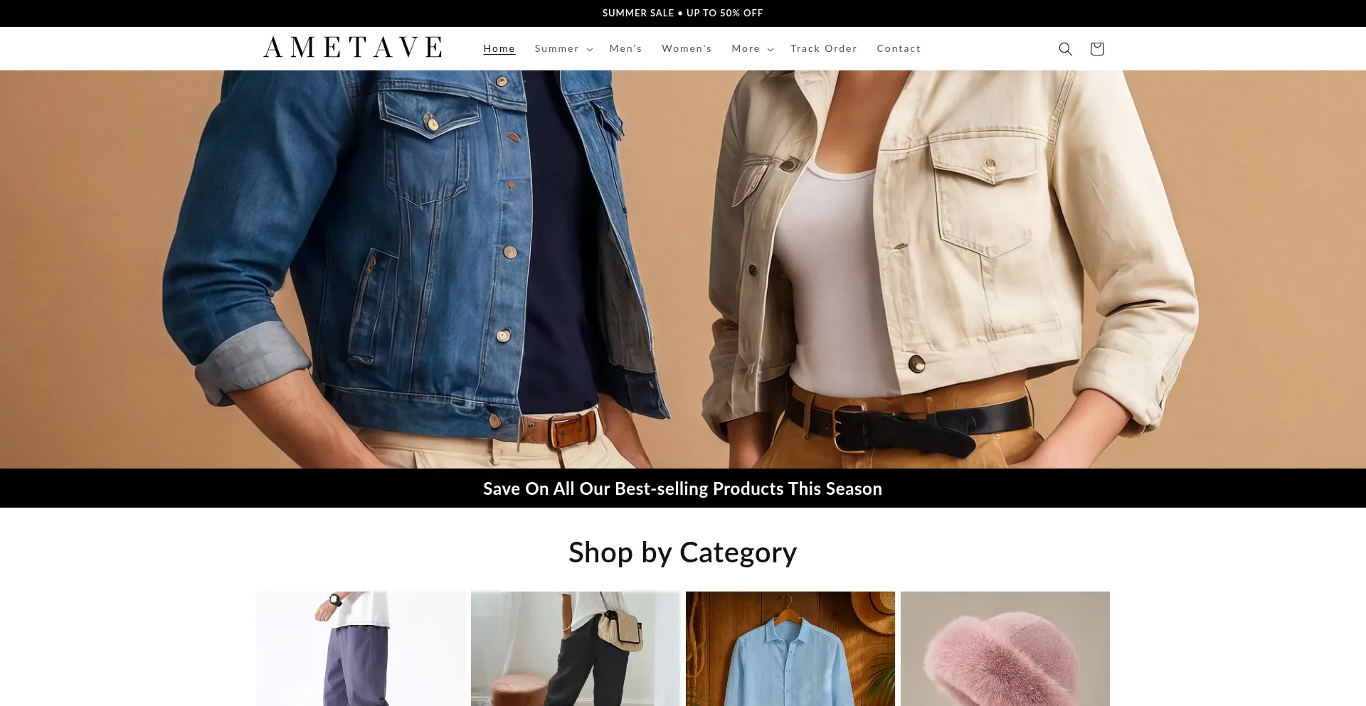 Website screenshot of Ametave.com