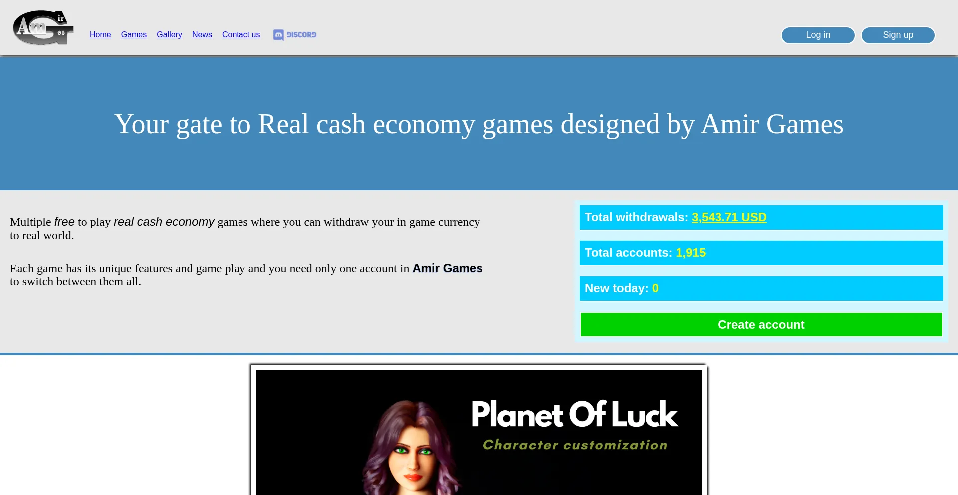 Website screenshot of Amirgames.com