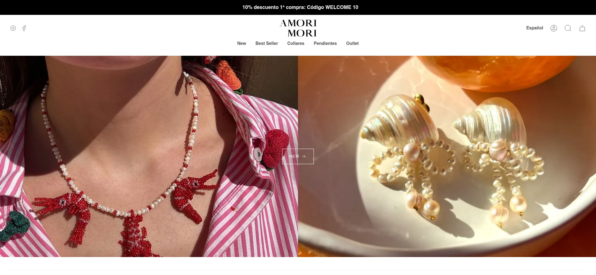 Website screenshot of Amorimori.com