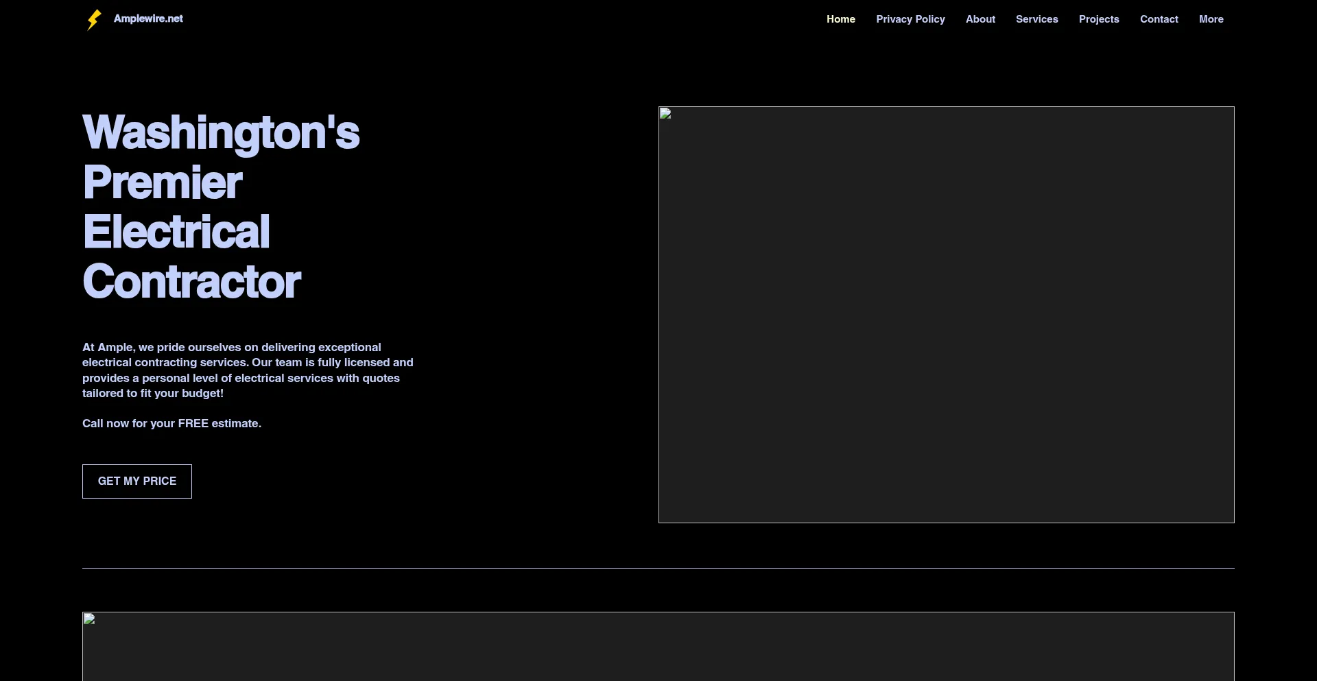 Website screenshot of Amplewire.net