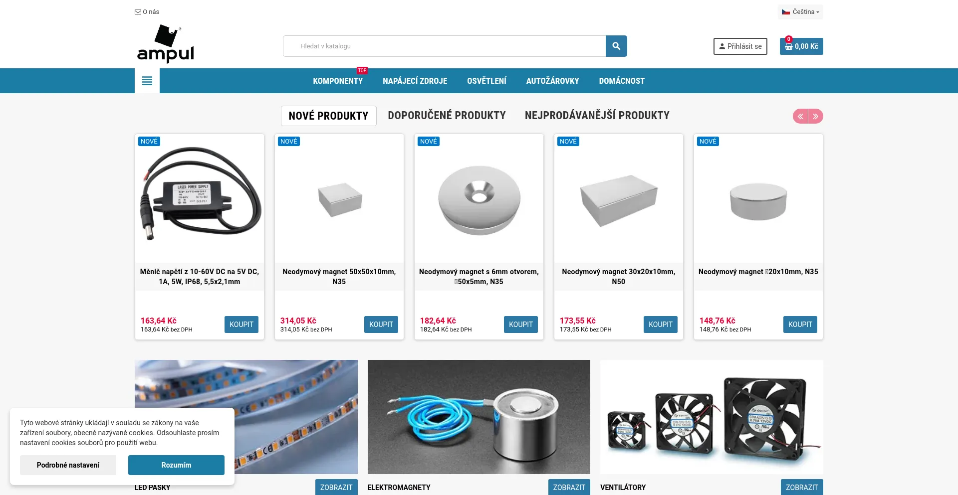 Website screenshot of Ampul.eu