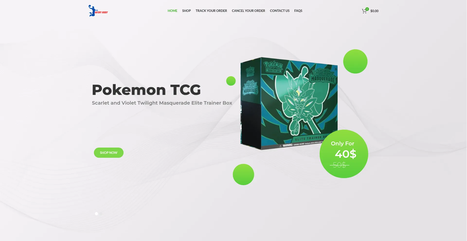 Website screenshot of Amtony-hobby.shop