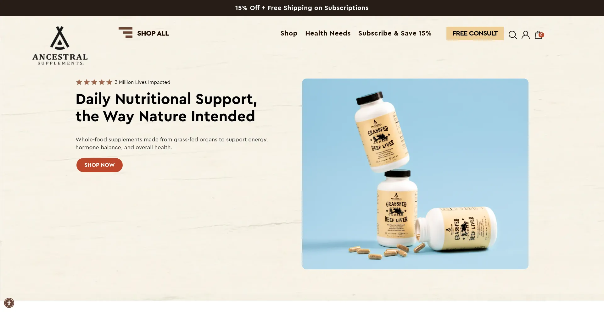 Ancestralsupplements.com Screenshot