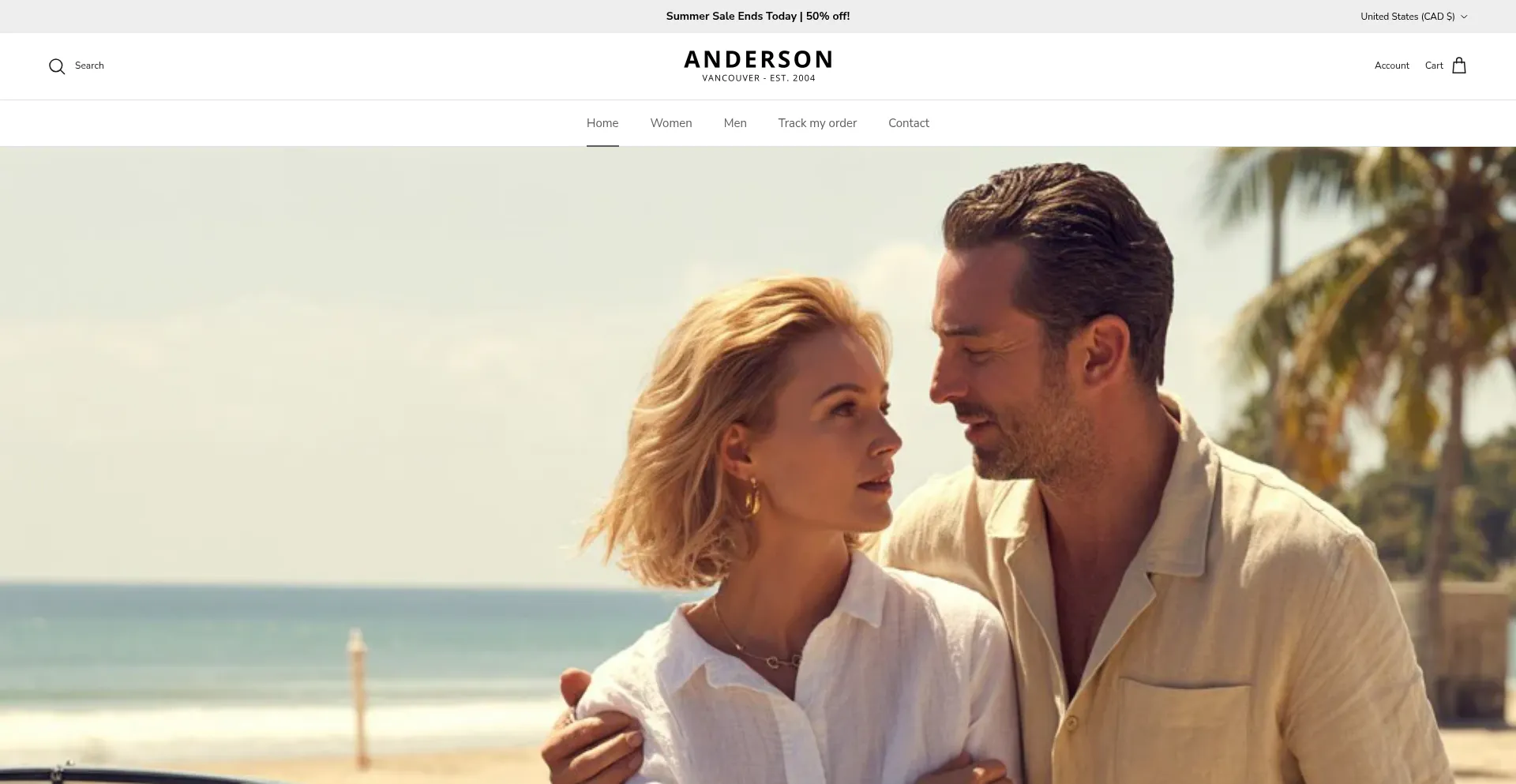 Website screenshot of Andersonvancouver.com