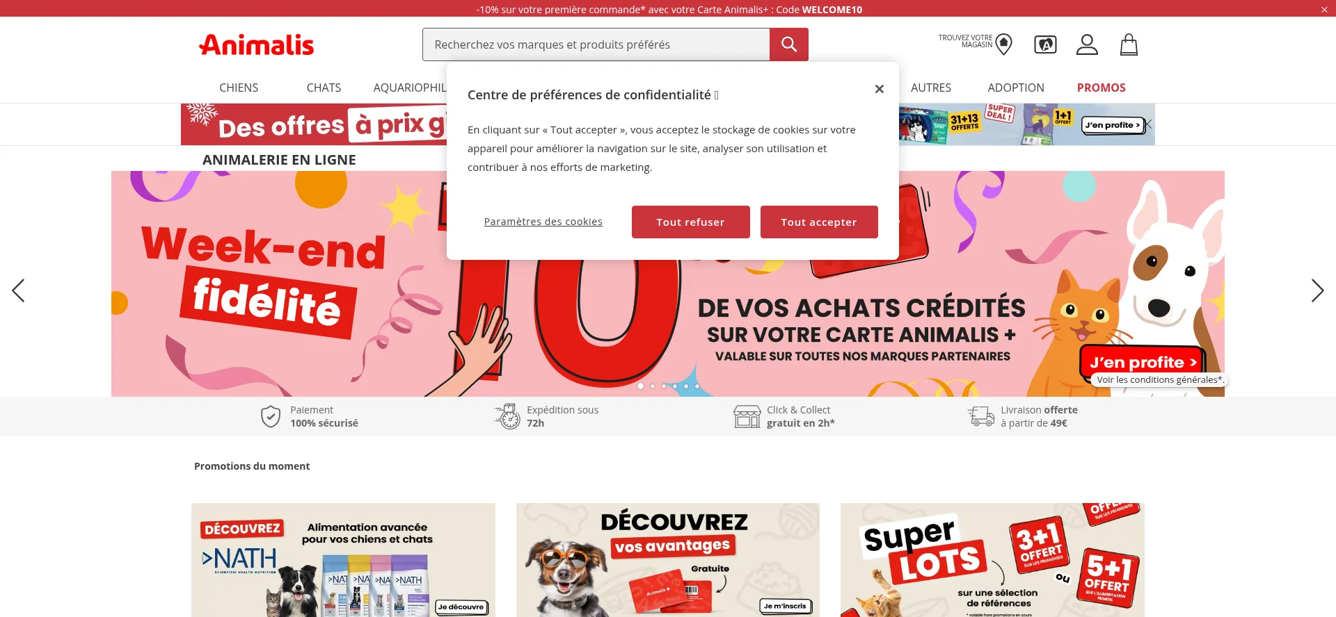 Website screenshot of Animalis.com