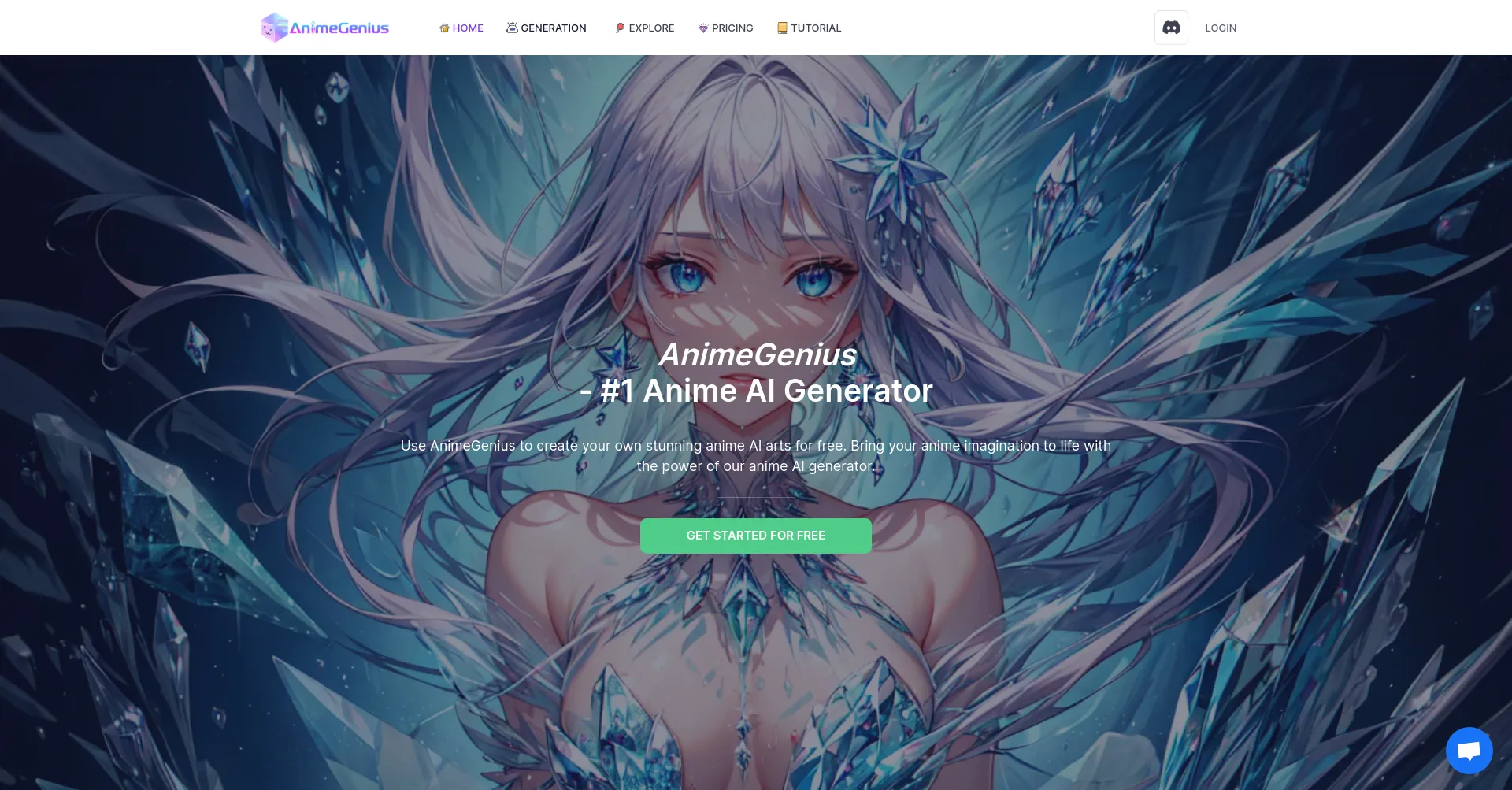 Website screenshot of Animegenius.live3d.io