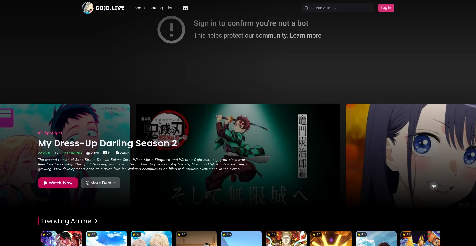 Website screenshot of Animetsu.to