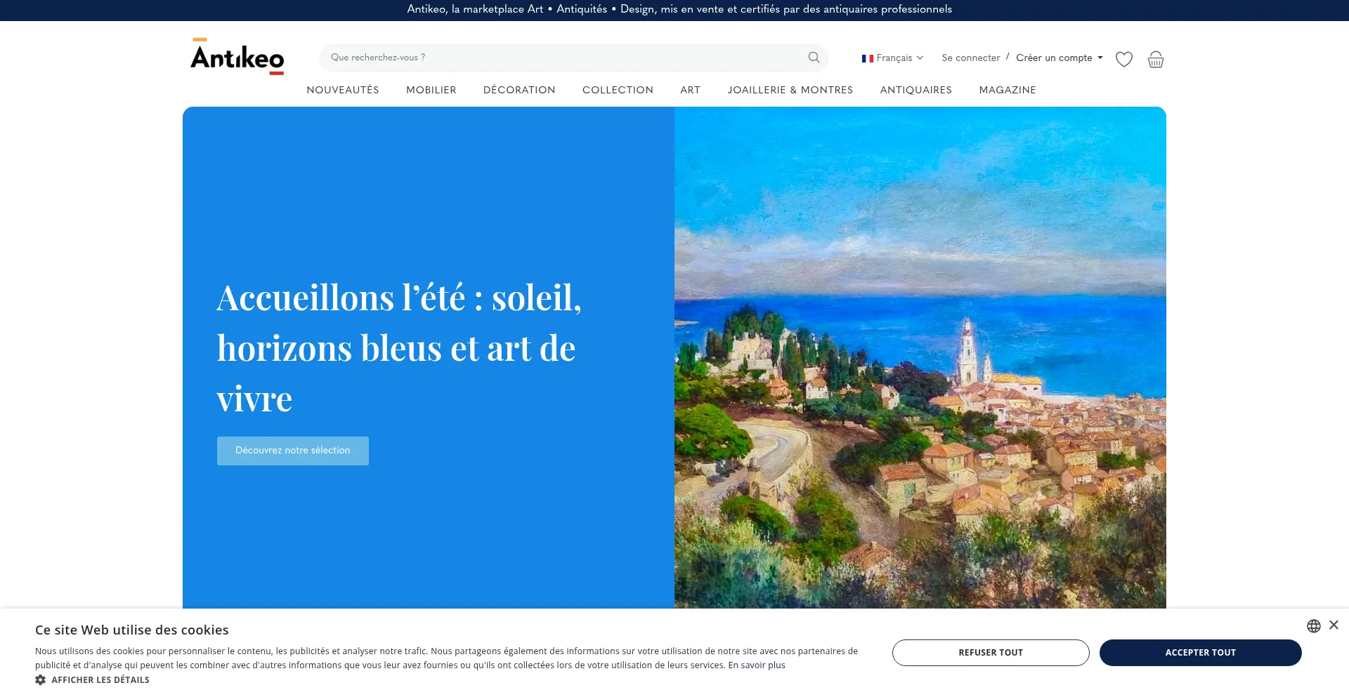 Website screenshot of Antikeo.com