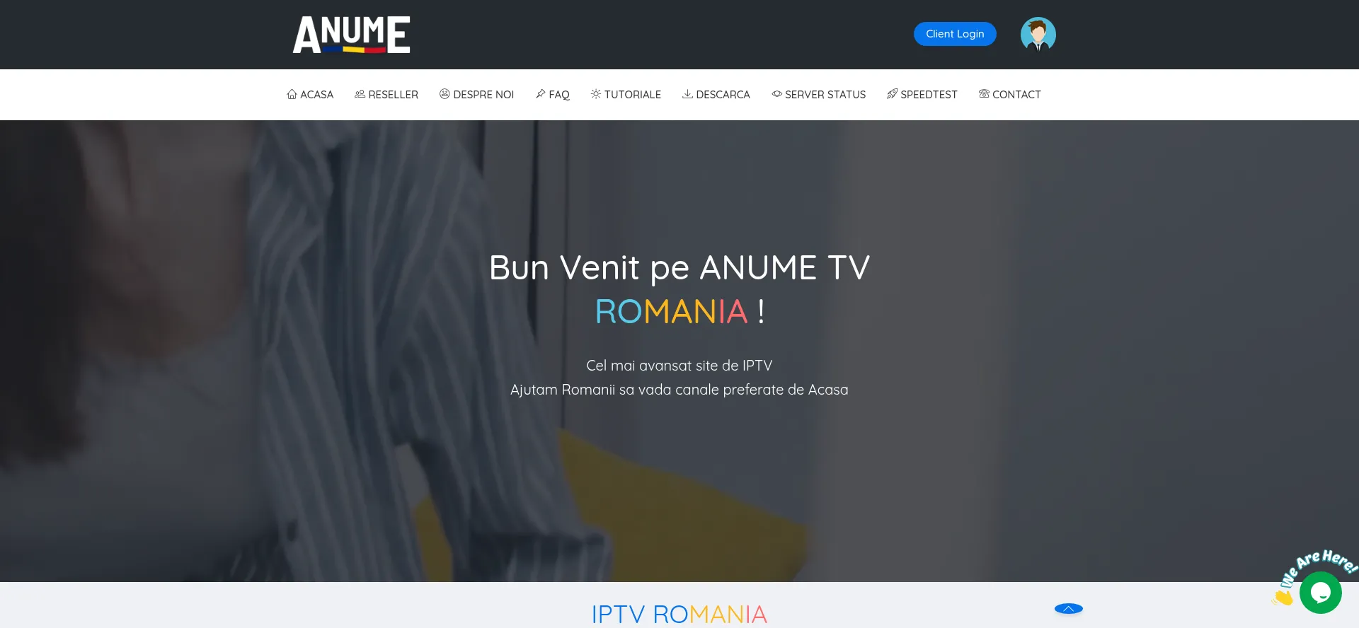 Website screenshot of Anume.tv