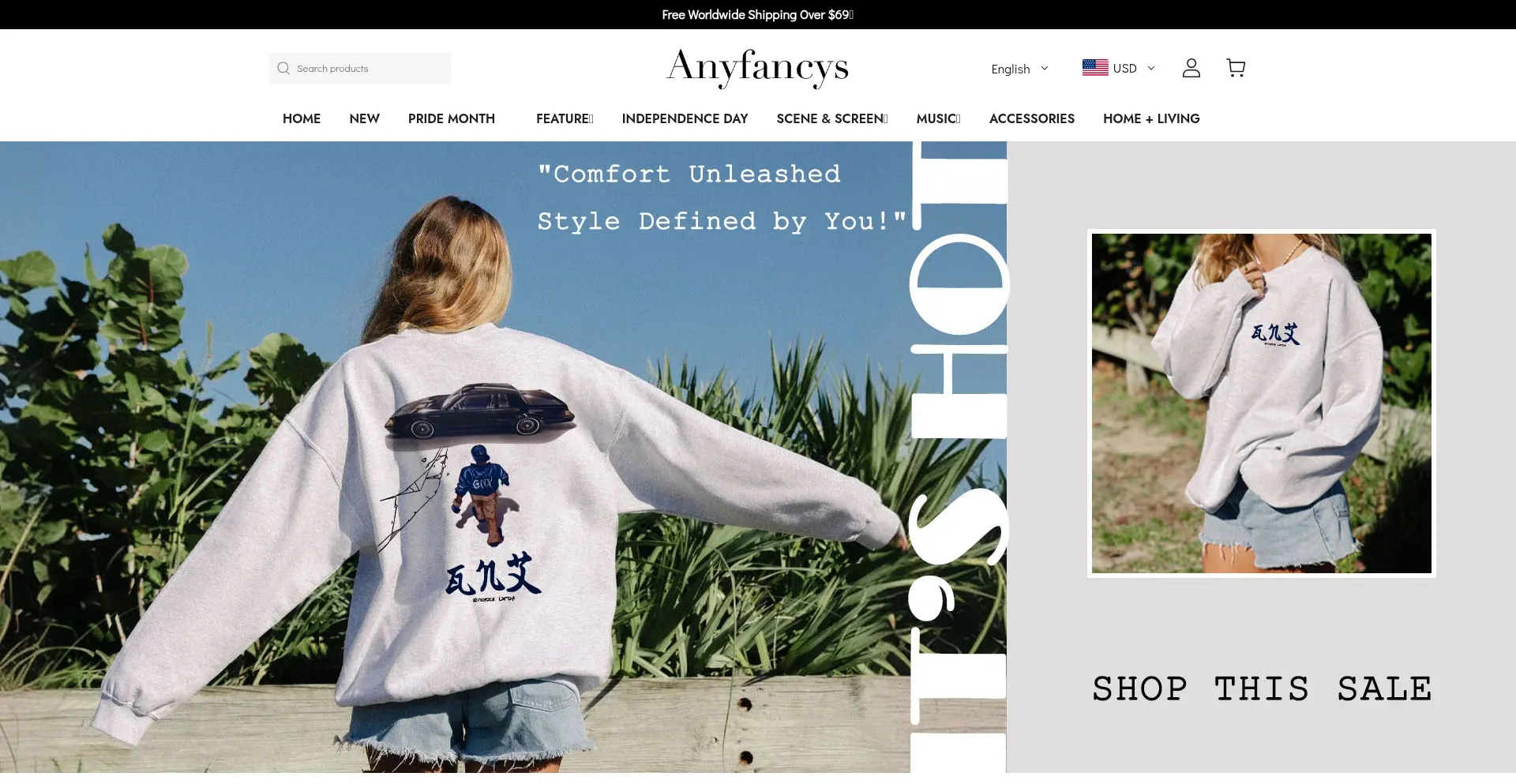 Website screenshot of Anyfancys.com