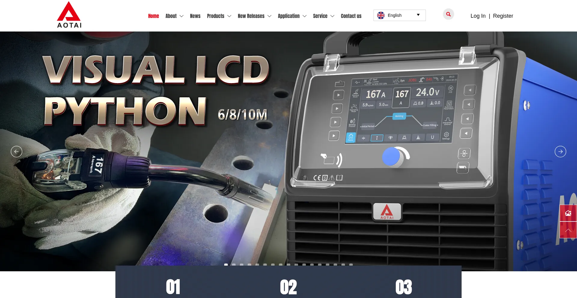 Website screenshot of Aotaiwelding.com